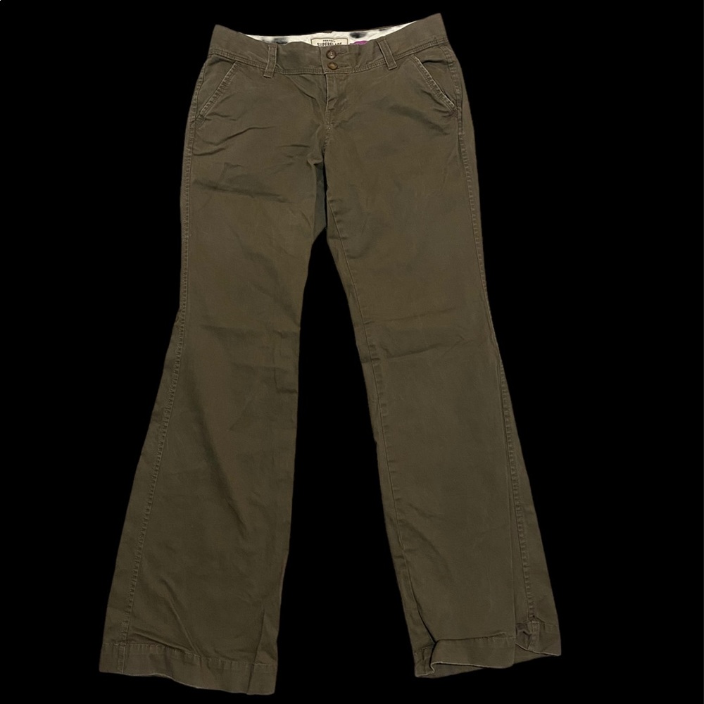 low rise flare brown pants